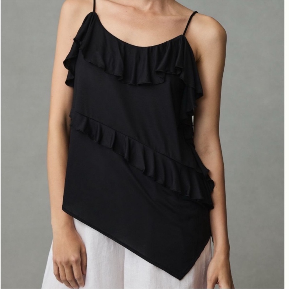 Anthropologie Ruffled Asymmetrical tank